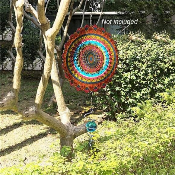 Gazing Ball Spiral Tail -Decorative Wind Spinner 11" inch Tail and 2" inch - Picture 4 of 6